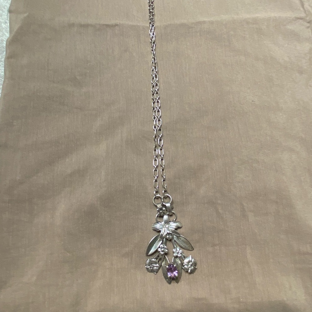Sterling silver and amethyst necklace